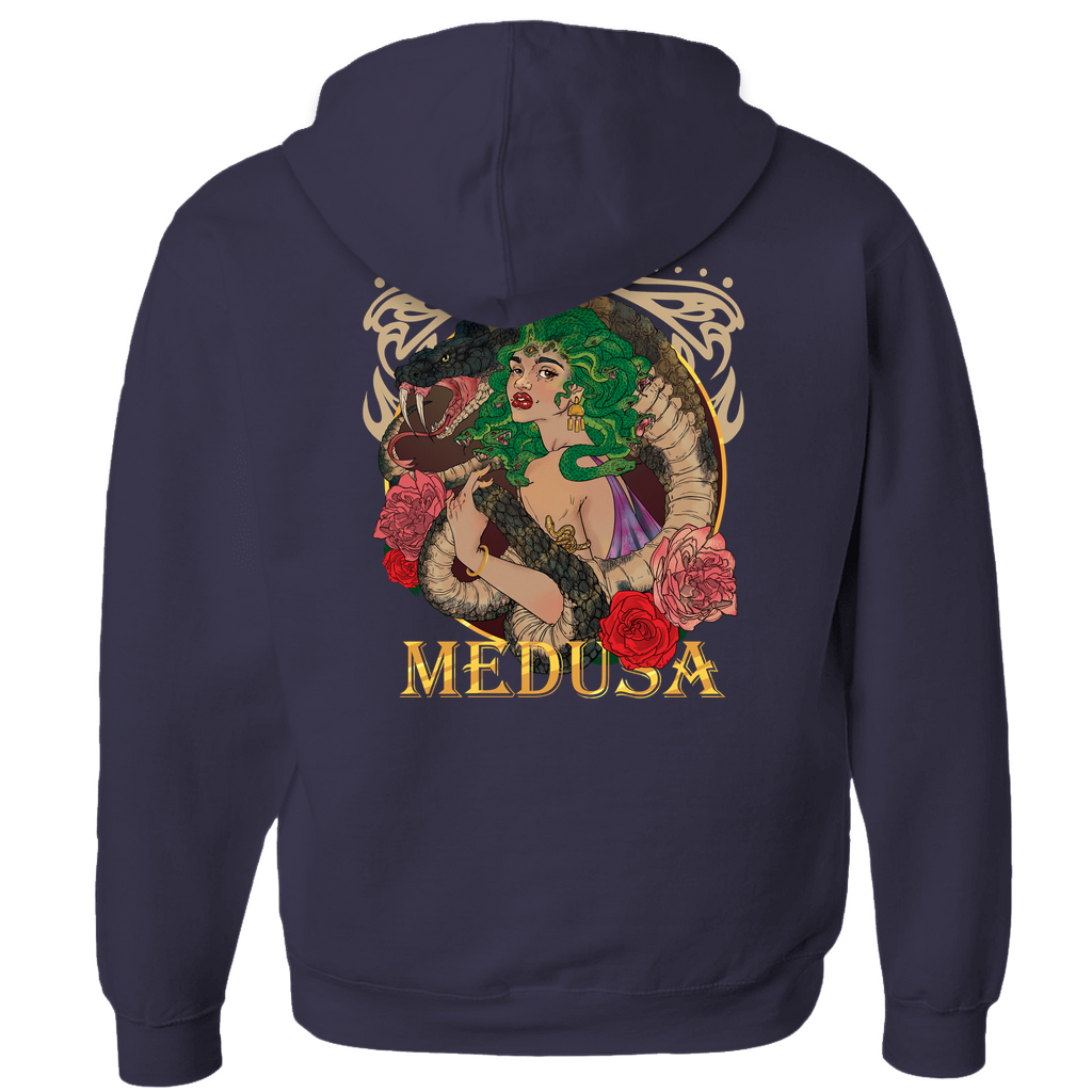 Medusa Portrait Hoodie in Athletic Heather