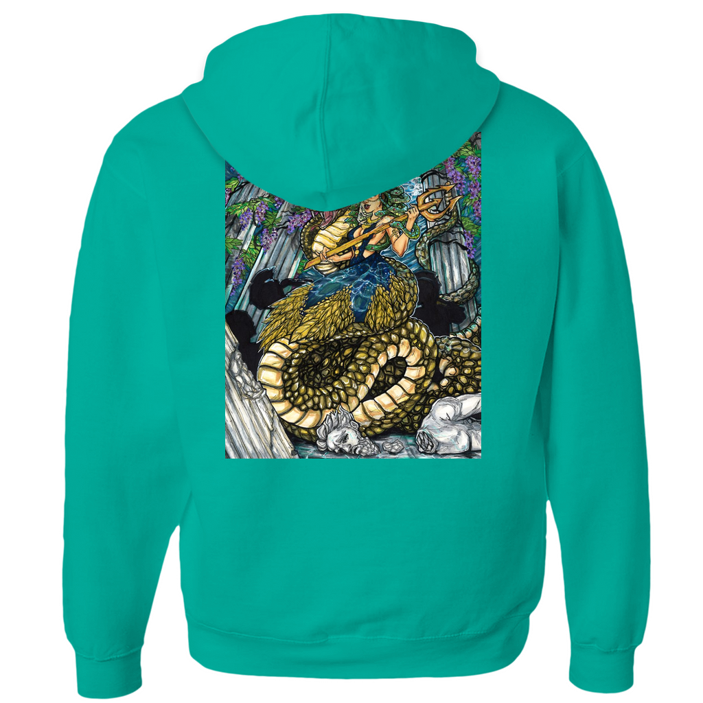 Medusa's Revenge Zip-up Hoodie in Black