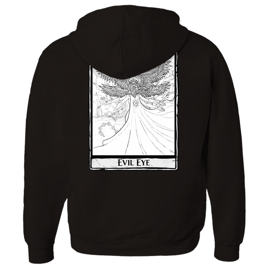 Evil Eye Hoodies (Zip-up) in Black