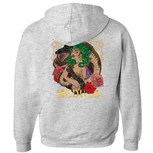 Medusa Portrait Hoodie in Athletic Heather