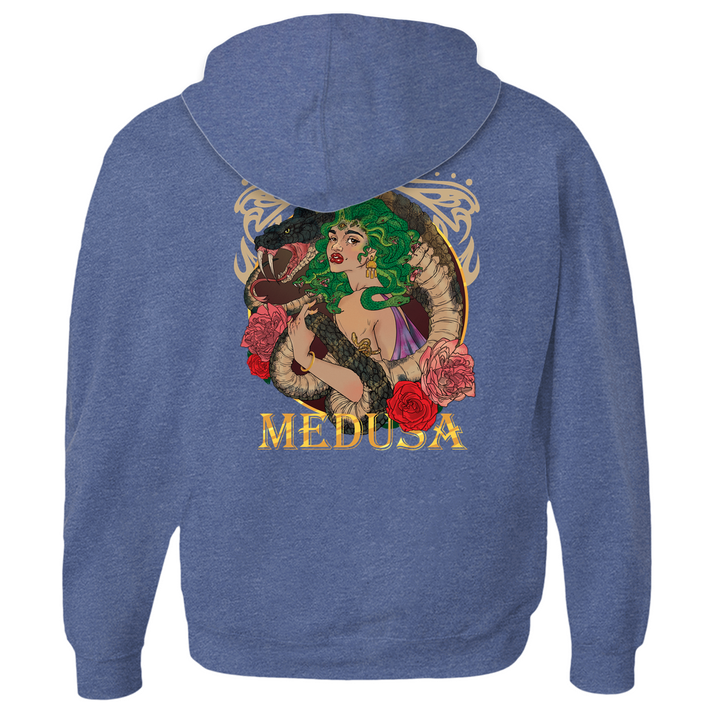 Medusa Portrait Hoodie in Athletic Heather