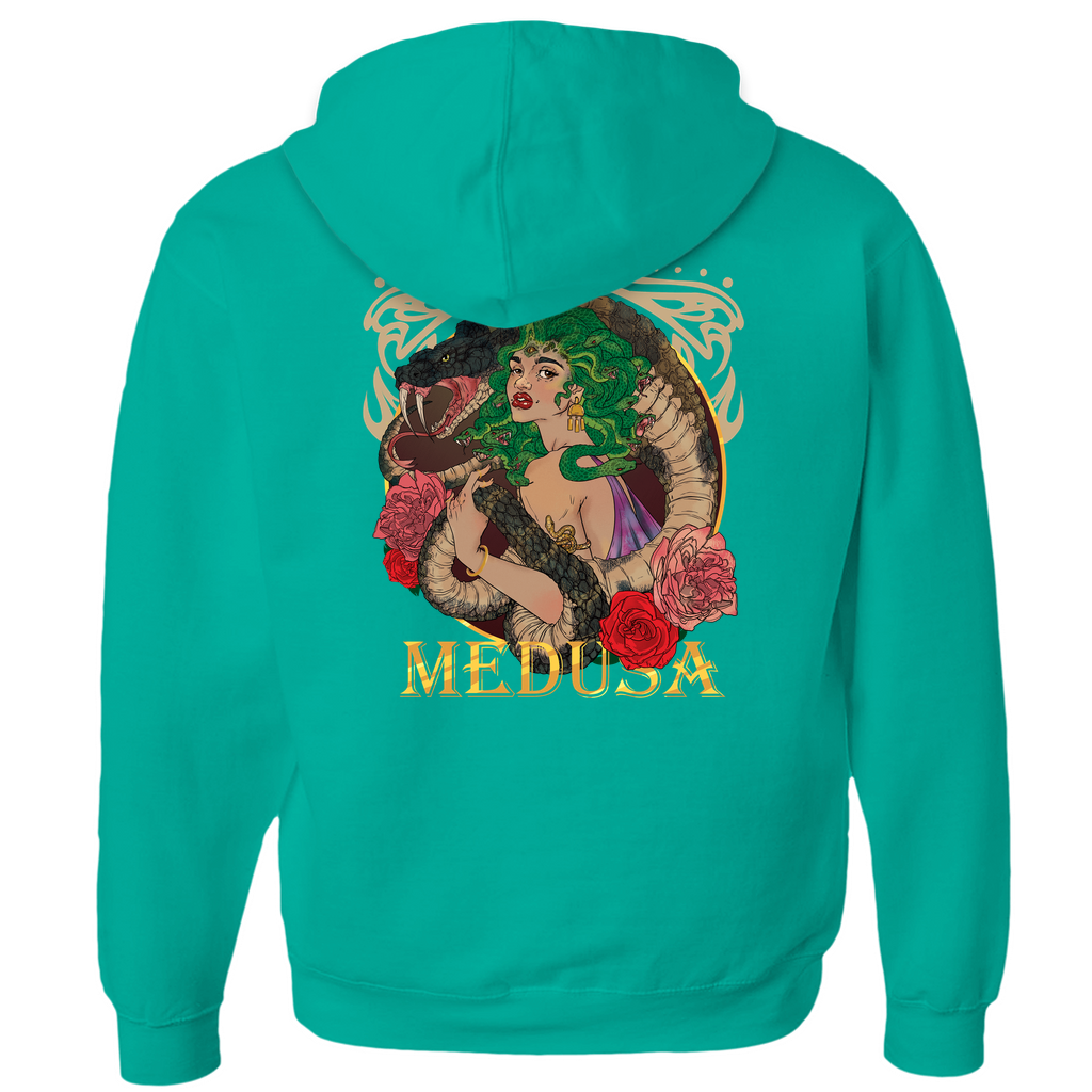 Medusa Portrait Hoodie in Athletic Heather