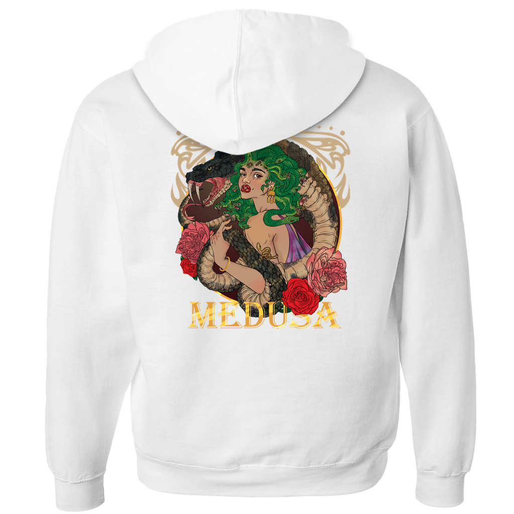 Medusa Portrait Hoodie in Athletic Heather