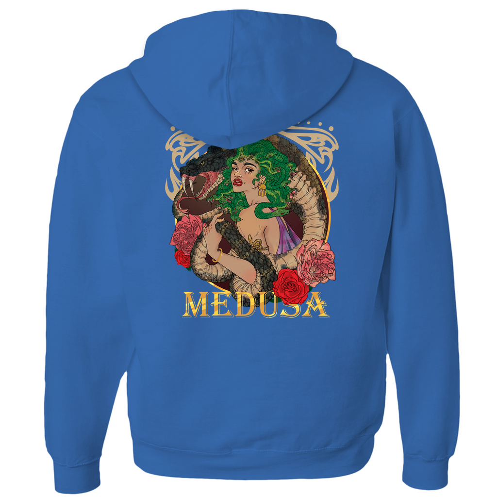 Medusa Portrait Hoodie in Athletic Heather