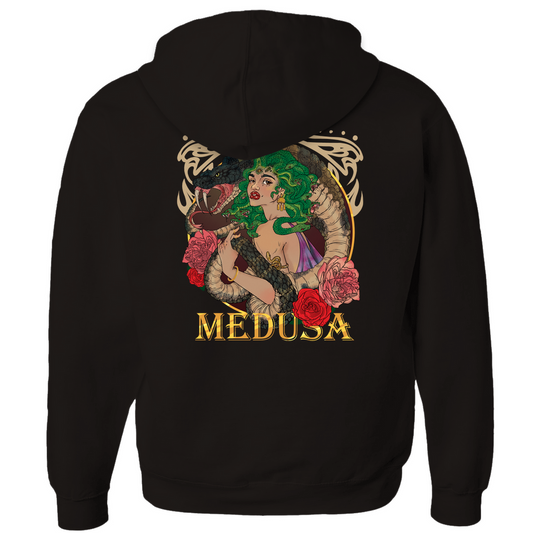 Medusa Portrait Hoodie in Athletic Heather