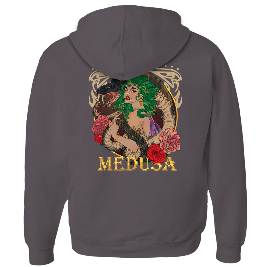 Medusa Portrait Hoodie in Athletic Heather