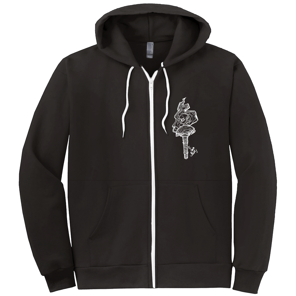 The Lovers Hoodies (Zip-up) in White Ink